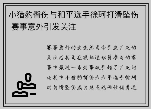 小猎豹臀伤与和平选手徐珂打滑坠伤 赛事意外引发关注